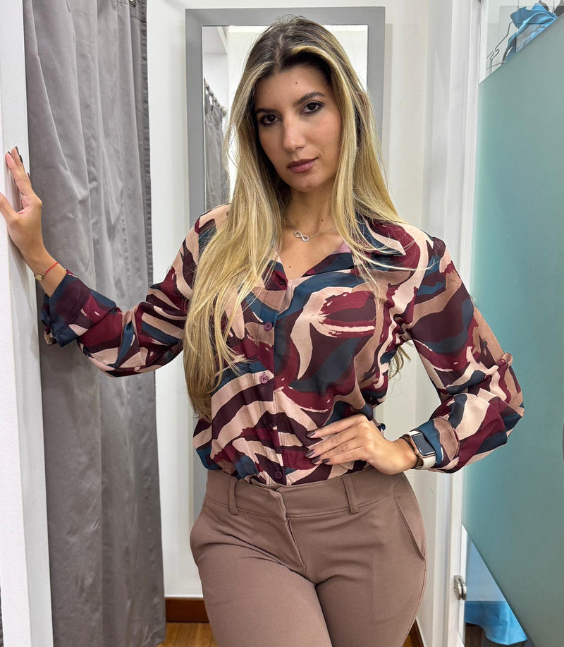 Blusas de seda amarrada estampadas