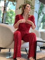 Jumpsuit de Lentejuelas Roja