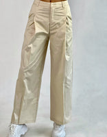 Conjunto de pantalon con corset en beige