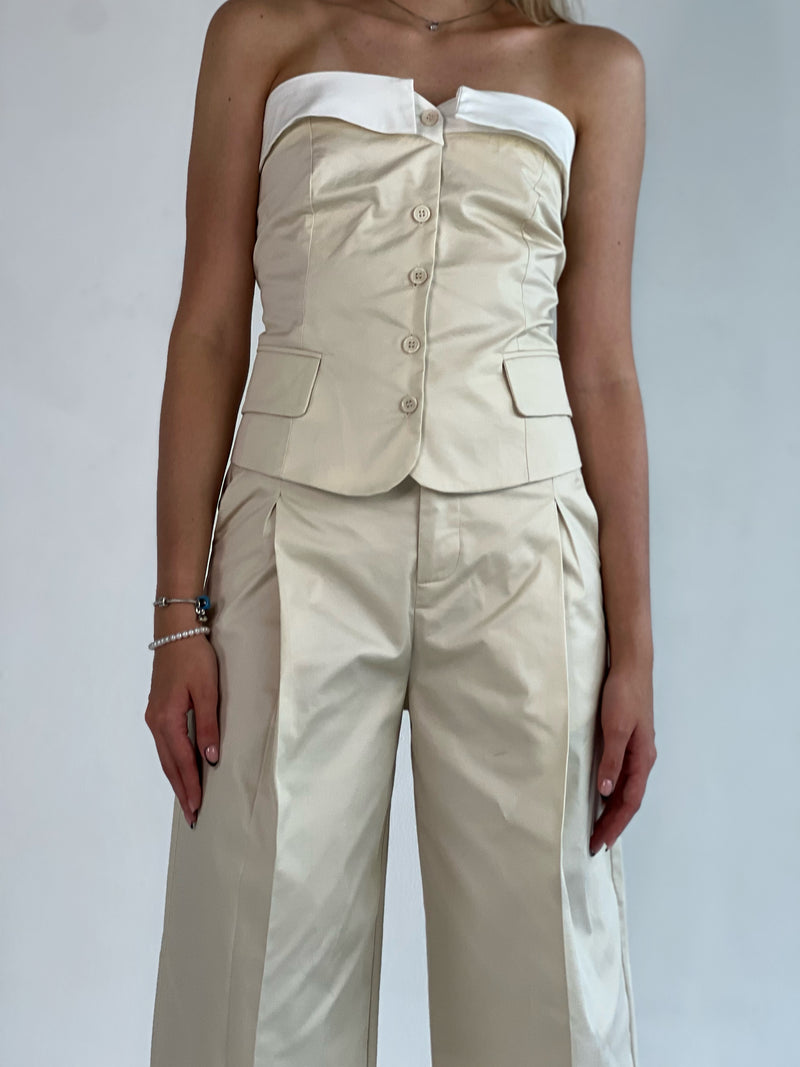Corset de botones en beige