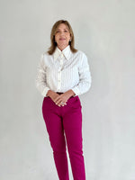 Pantalones Fucsia basico formal con boton en pretina