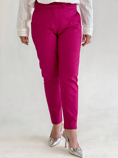 Pantalones Fucsia basico formal con boton en pretina SUBLIMEFASHION