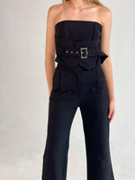 Conjunto de pantalon y croptop negro