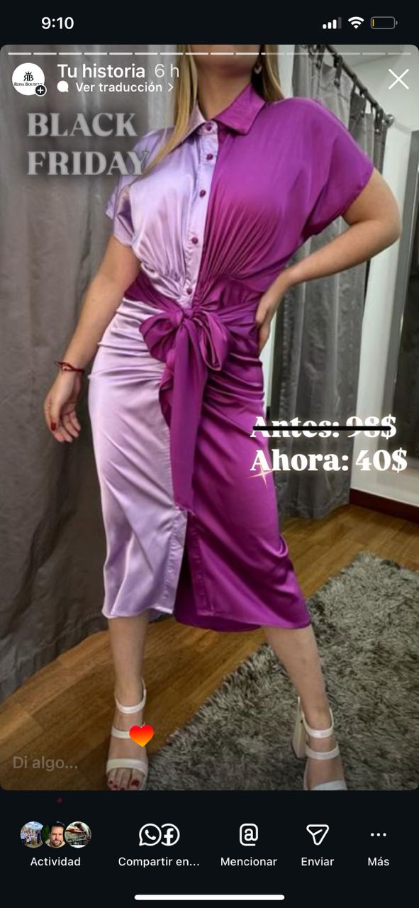 Vestido duo tono con lila con magenta