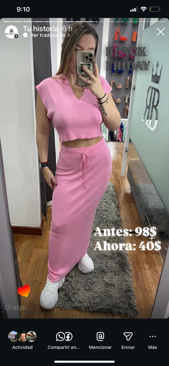 Conjunto de falda larga y top