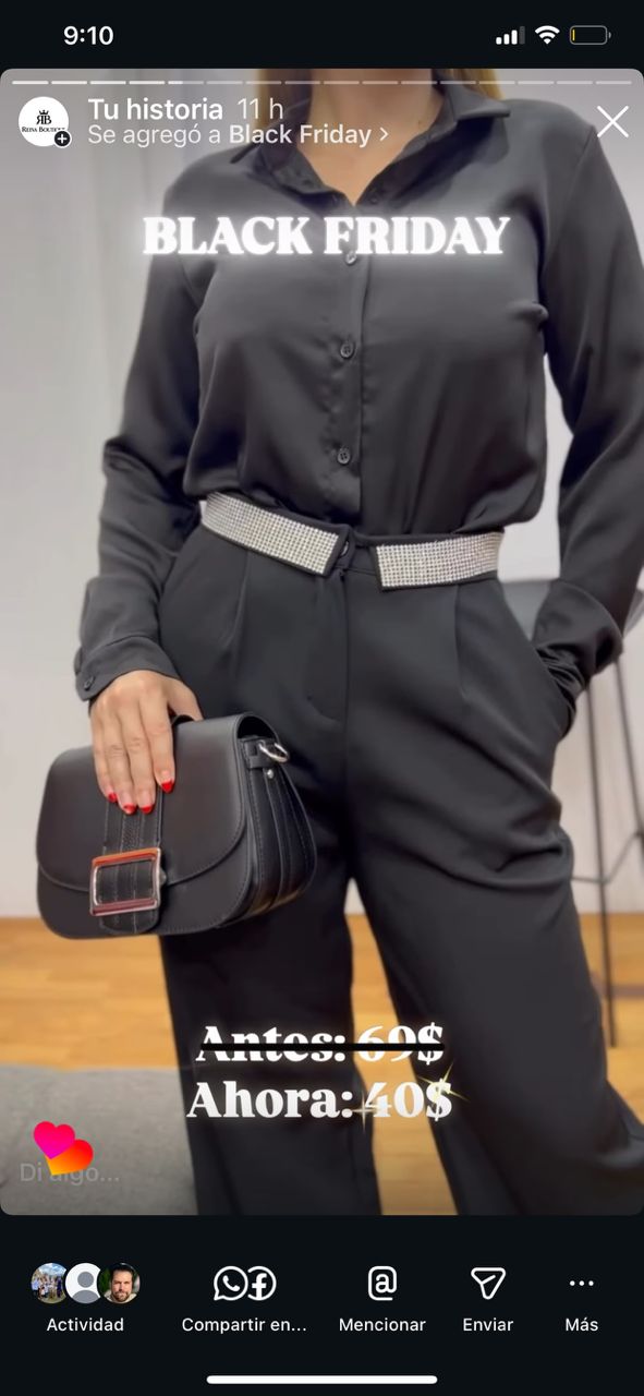 Pantalon bota ancha negro con brillante NUEVOS