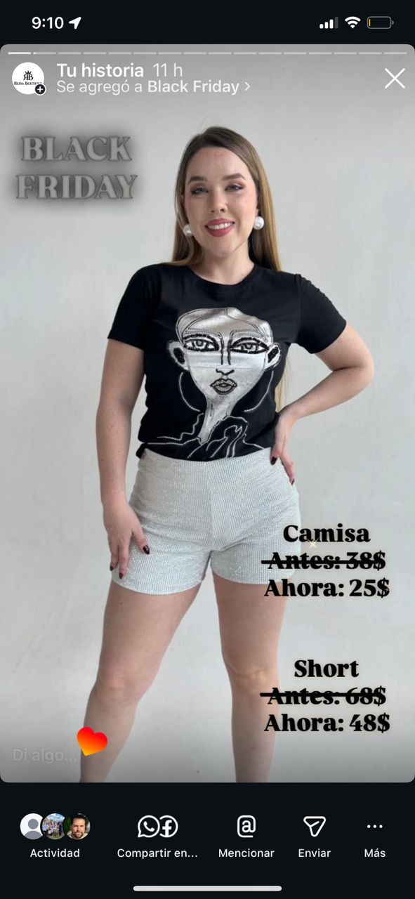 Short de brillo en plateado