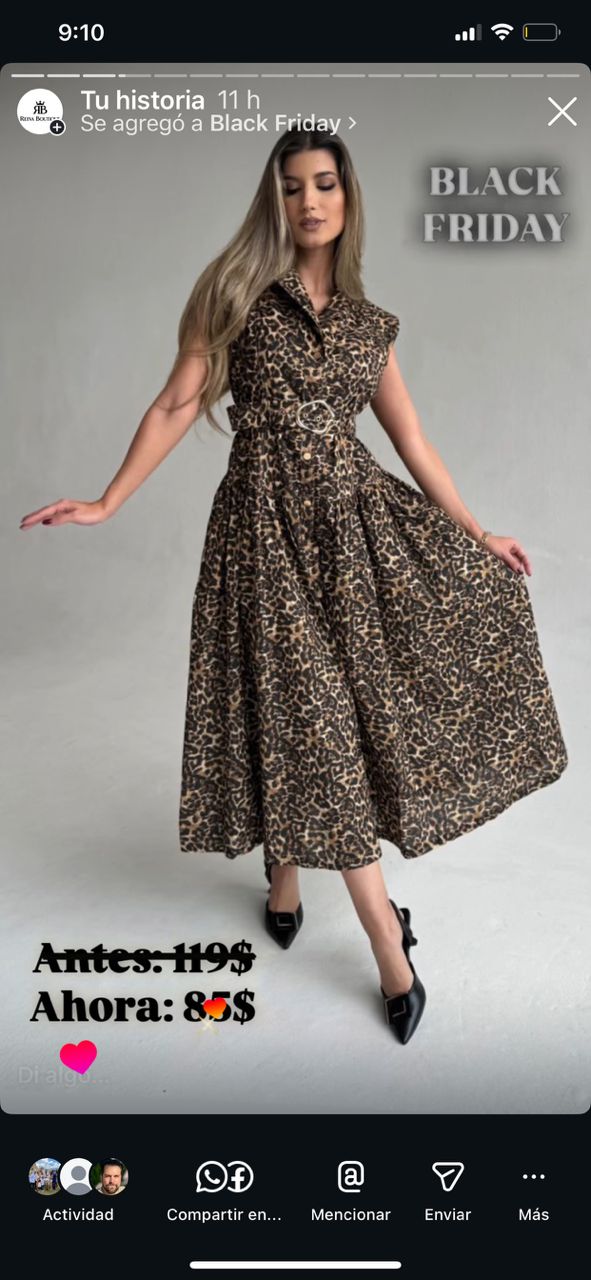 Vestido animal print sin mangas