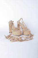 Sandalias Trenzadas estilo Romano en Gamuza Beige