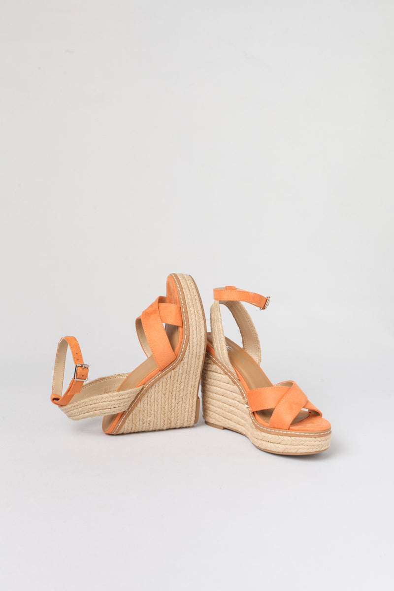 Sandalia Naranja de cuña Yute