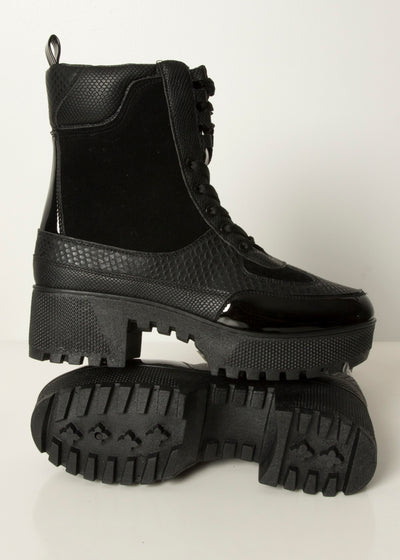 Botas Combat con Tacón Track y Textura PAZZLE