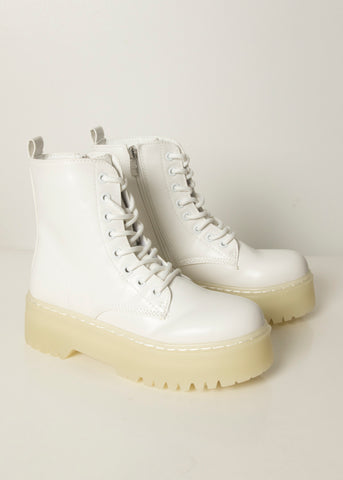 Botas Combat en Blanco