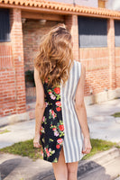 Vestido Blazer Asymmetrical Patchwork