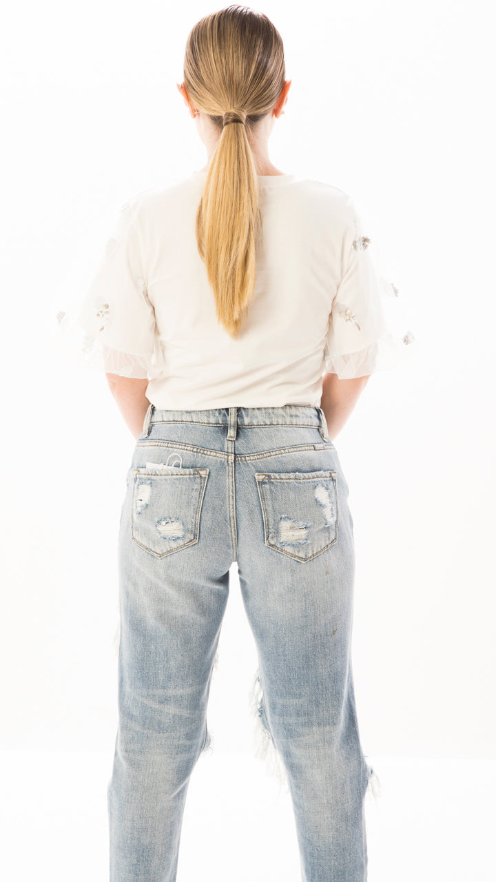 Jeans Mom Rotos y Desgastados