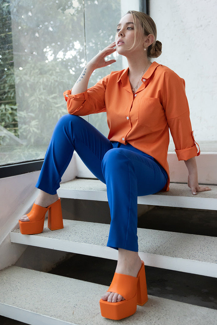 Pantalón Corte Clásico Azul Rey