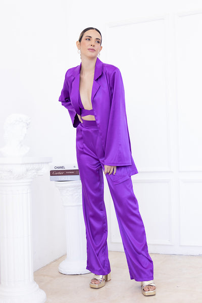 Conjunto Tipo Pijama con Top Morado RIVIR