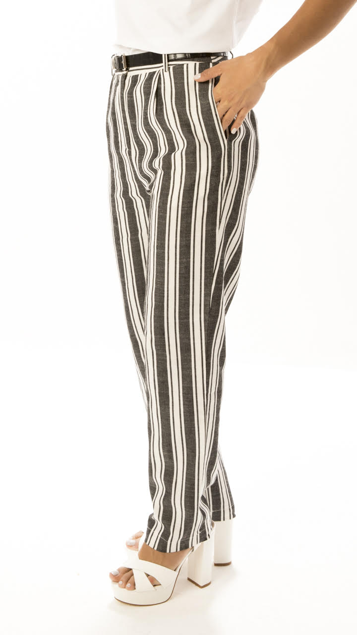 Pantalón de rayas bota recta