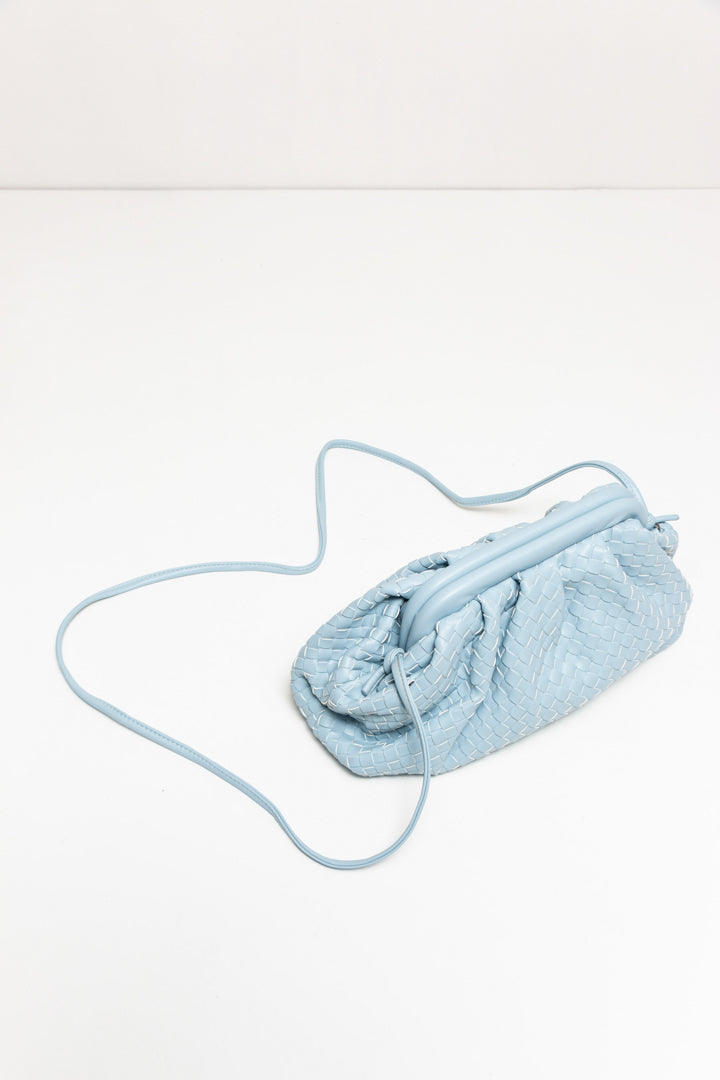 Cartera Trenzada estilo Monedero Vintage Azul Cielo
