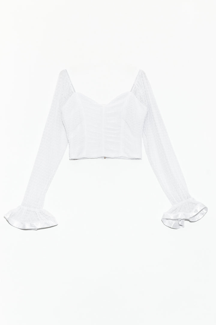 CropTop tipo Corsét con Mangas Transparentes