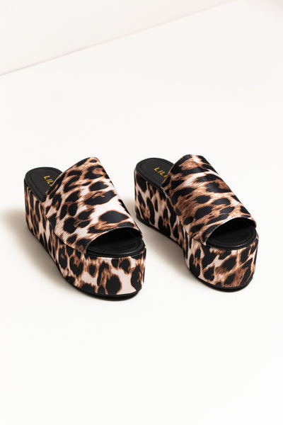 Sandalia Plataforma Plana Animal Print LILIANA