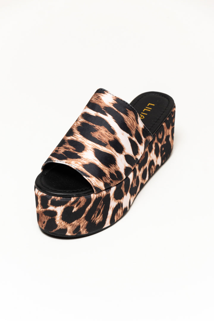 Sandalia Plataforma Plana Animal Print